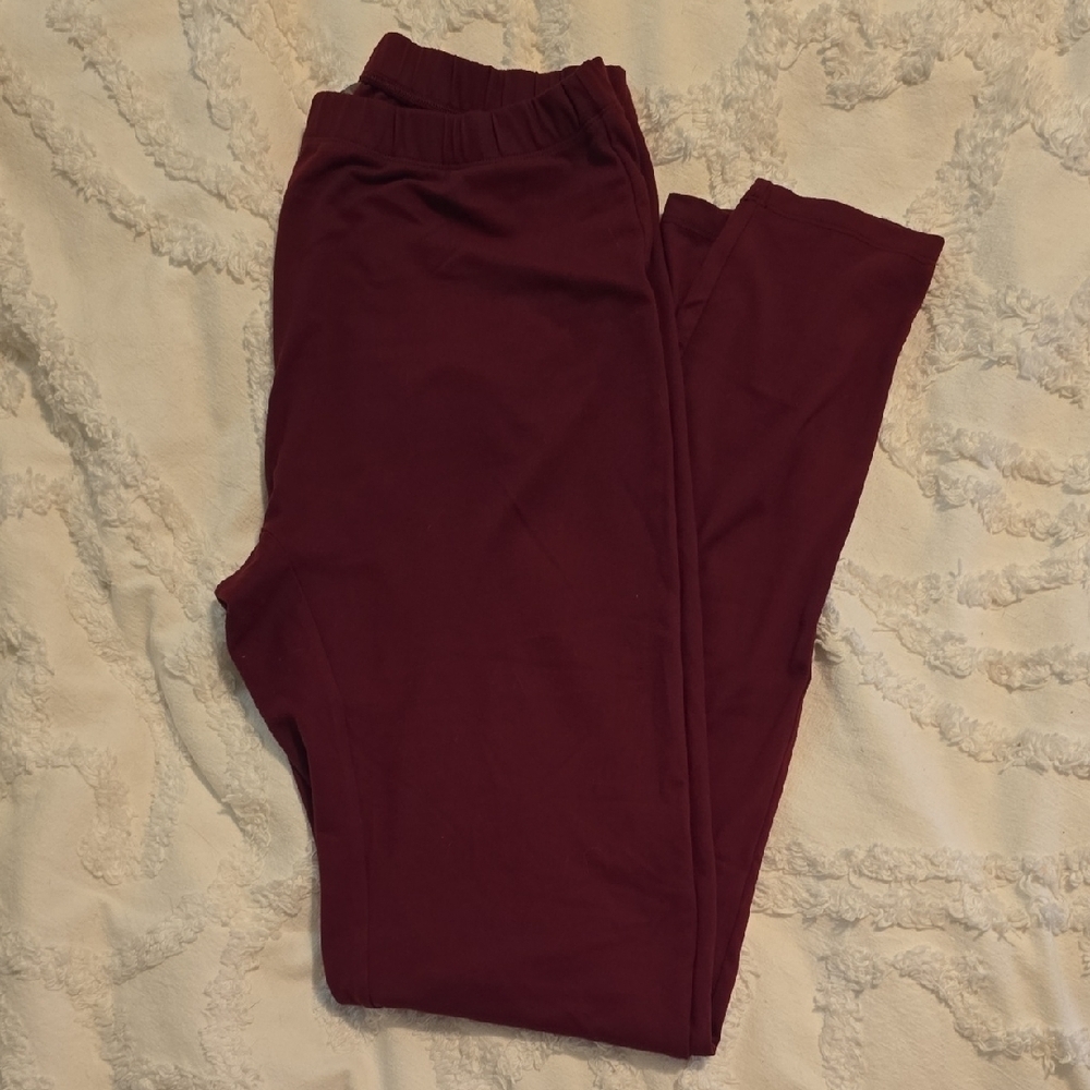 Burgundy Leggings Buttery Soft (#5)